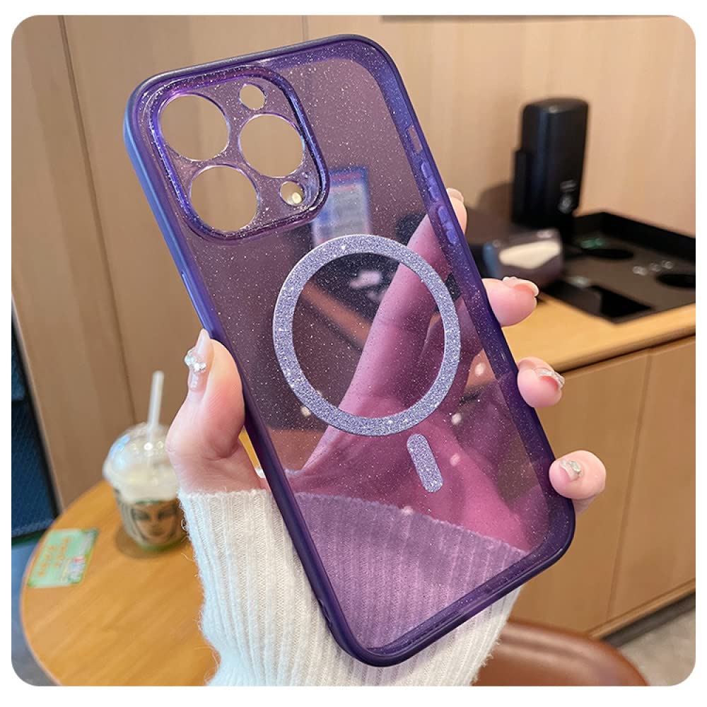 Amazon.co.jp: 磁気ワイヤレス充電器グリッタークリアハードケース